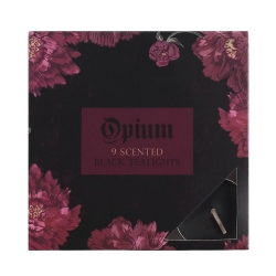 Świeczka Czarny Tealight Opium - zestaw 9 szt.